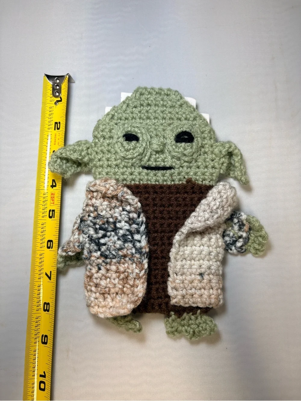 Handmade Crochet Baby Yoda/Grogu? Sage Green & Brown Belt Phone Holder